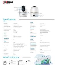 DAHUA IPC-HPT1330DA-STW-0280B 3MP 2.8MM WIFI TYPE-C PAN/TILT IP KAMERA İÇ ORTAM  BEBEK VEYA BAKICI KAMERASI   360 drc
